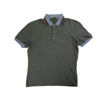 The front of the Gucci Grey Monogram Polo Shirt.