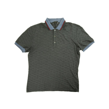 The front of the Gucci Grey Monogram Polo Shirt.