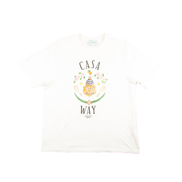 The front of the Casablanca Casa Way Tennis White T Shirt.