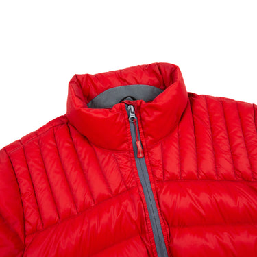 The collar of the Canada Goose Brookvale Red Puffer Coat.