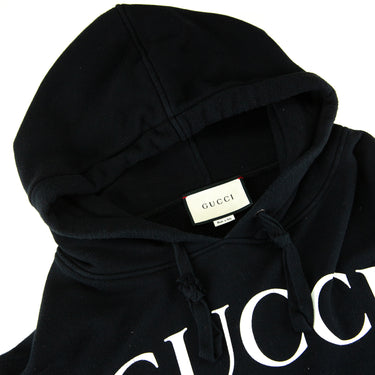 The hood of the Gucci Interlocking GG Black Hoodie.