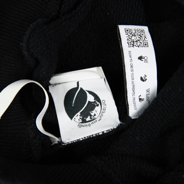 The inside label of the Off-White Mini Hand Logo Black Sweatshirt .