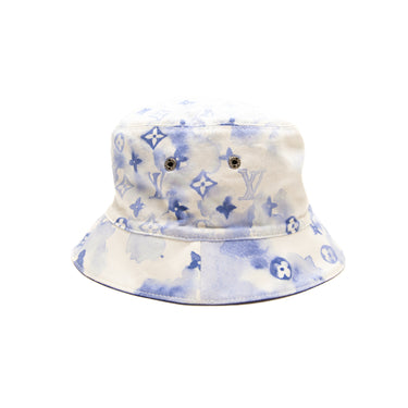 The back of the Louis Vuitton Watercolour Monogram Bucket Hat.