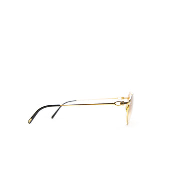 The side of the Cartier Plated Oval Sunglasses with Custom Cognac Gradient Lenses.