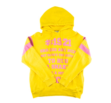 The front of the Gucci 1921 Print Yellow Hoodie.