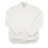 The front of a Burberry white button-up shirt.