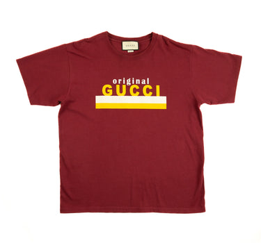 The front of the Gucci Original Gucci Burgundy T Shirt.