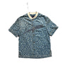 The front of the Louis Vuitton X Yayoi Kusama Blue Dot Baseball Shirt.
