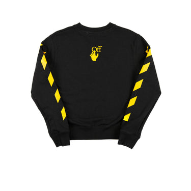 The back of the Off-White Yellow Caravaggio Sweatshirt in yellow, with design details visible.