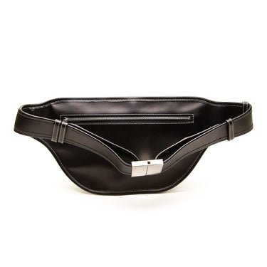 The back of the Burberry Smooth Calfskin Brummell Black Bum Bag.