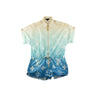 The front of the Louis Vuitton Blue Lagoon Monogram Playsuit.