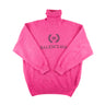 The front of the Balenciaga BB Crest Pink Turtle Neck Sweater.