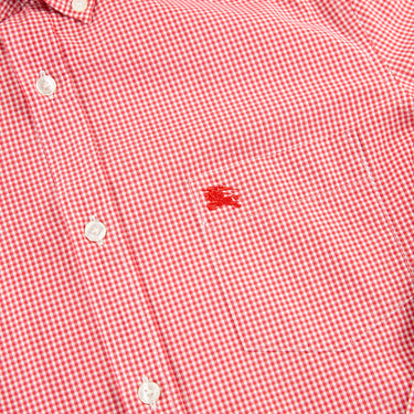The logo of the Burberry Check Red Button Up Shirt.