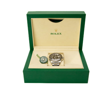 The watch inside the box of the Rolex Submariner Date 41mm 126610LN 2024.