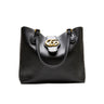 The front of the Gucci Small Dahlia Black Tote Bag.
