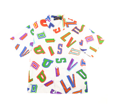The front of the Louis Vuitton x NBA Basketball Letters Overshirt.