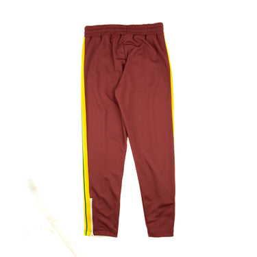 The back of the Palm Angels Burgundy & Yellow Sweatpants.