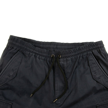 The waistband of the Burberry Navy Cargo Pants.
