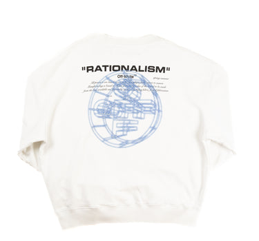 The back of the Off-White Rationalism White Sweatshirt.
