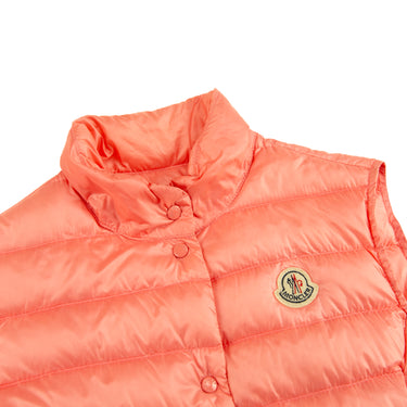 The logo of the Moncler Liane Pink Gilet.