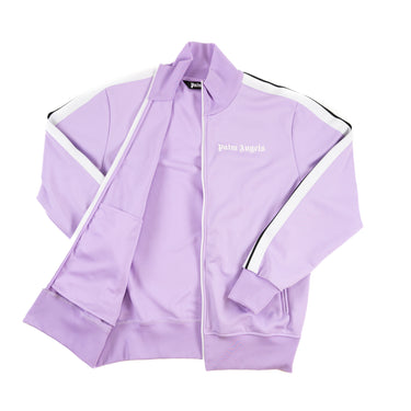 The unzipped of the Palm Angels Lilac Track Jacket.