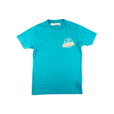 The front of the Off-White Tape Arrows Teal T Shirt.