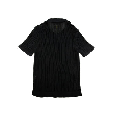 The back of the Aime Leon Dore Mesh Knit Black Polo.