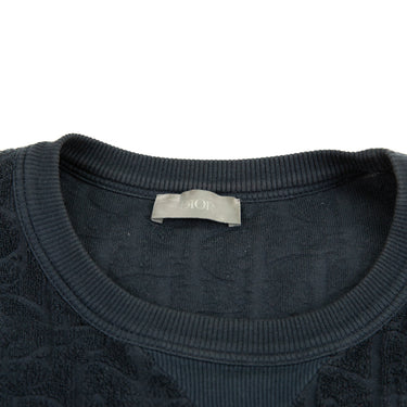 The inside label of the Dior Oblique Towel Navy T Shirt.