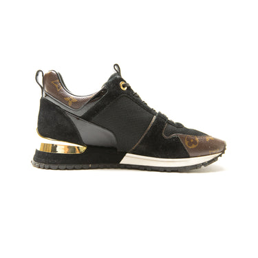 The left of the Louis Vuitton Run Away Black Brown Monogram.