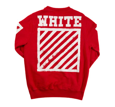 The back of the Off-White Diagonal Brush Red Sweatshirt.