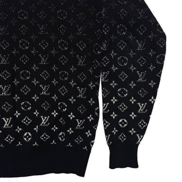 The pattern of the Louis Vuitton LVSE Monogram Degradé Crewneck Black Sweater.