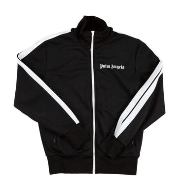 The front of the Palm Angels Black Track Jacket M.