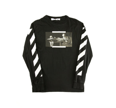 The front of the Off-White Caravaggio Black Long Sleeve T-Shirt.
