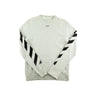 The front of the Off-White Diag Arrows Knit Grey Sweater.