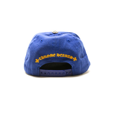 The back of the Chrome Hearts Blue Trucker Hat.