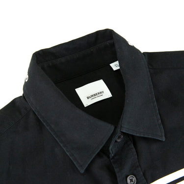 The collar of the Burberry London England Black Shirt.
