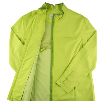 The inside of the Balenciaga Lime Green Windbreaker.