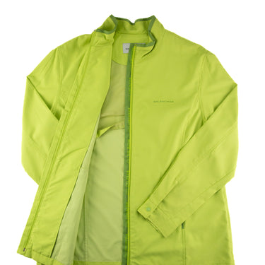 The inside of the Balenciaga Lime Green Windbreaker.