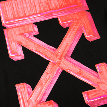 The back logo of the Off-White Pink Marker Arrows T Shirt.