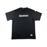 The front of the Balenciaga Distressed Logo Black T Shirt.