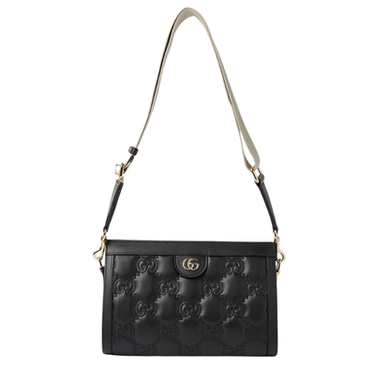 The bag with fabric handle of the Gucci GG Matelasse Black Bag.