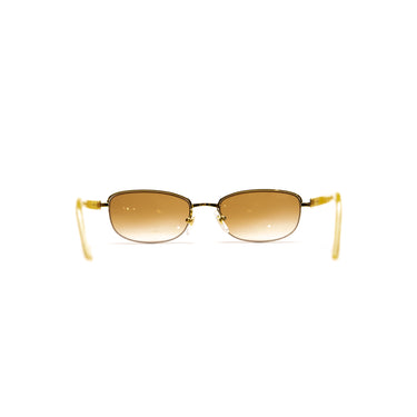 The back of the Cartier 22ct Gold Plated Diamanté Ivory Acetate Rimless Sunglasses.