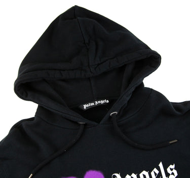 The hood of the Palm Angels Aspen Logo Print Black Hoodie.