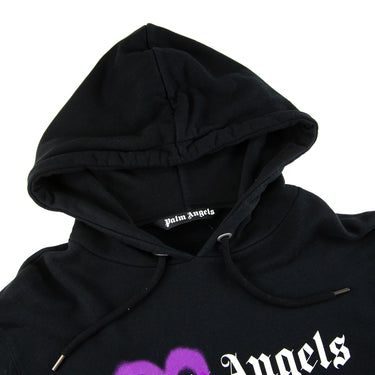 The hood of the Palm Angels Aspen Logo Print Black Hoodie.