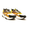 The front of the Dior B22 Ebony Camel Yellow Calfskin Trainer.
