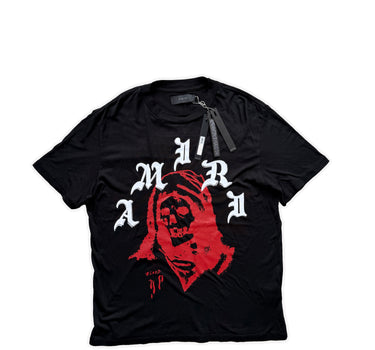 The front of the Amiri Wes Lang Solar Kings Black T Shirt.