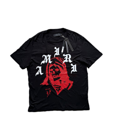 The front of the Amiri Wes Lang Solar Kings Black T Shirt.