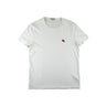 The front of the Burberry Red Embroidered Logo White T Shirt.