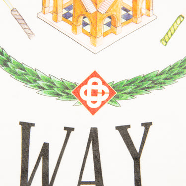 The logo of the Casablanca Casa Way Tennis White T Shirt.