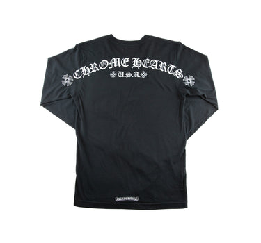 The back of the Chrome Hearts Los Angeles Shoulder Logo Black Long Sleeve.